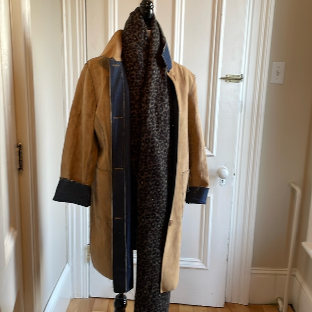 Faux Suede and Denim reversible jacket